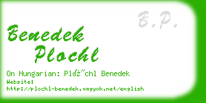 benedek plochl business card